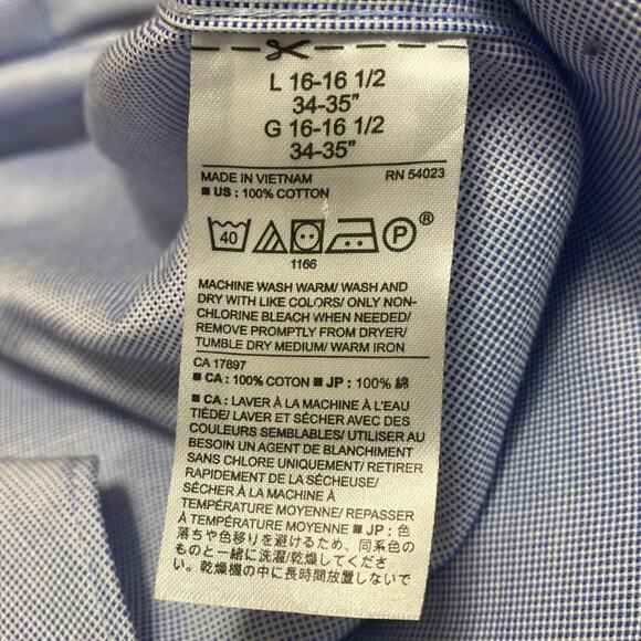 Banana Republic Men's Blue Non-Iron Slim Fit Long Sleeve Button Down Shirt Top L - Picture 4 of 4